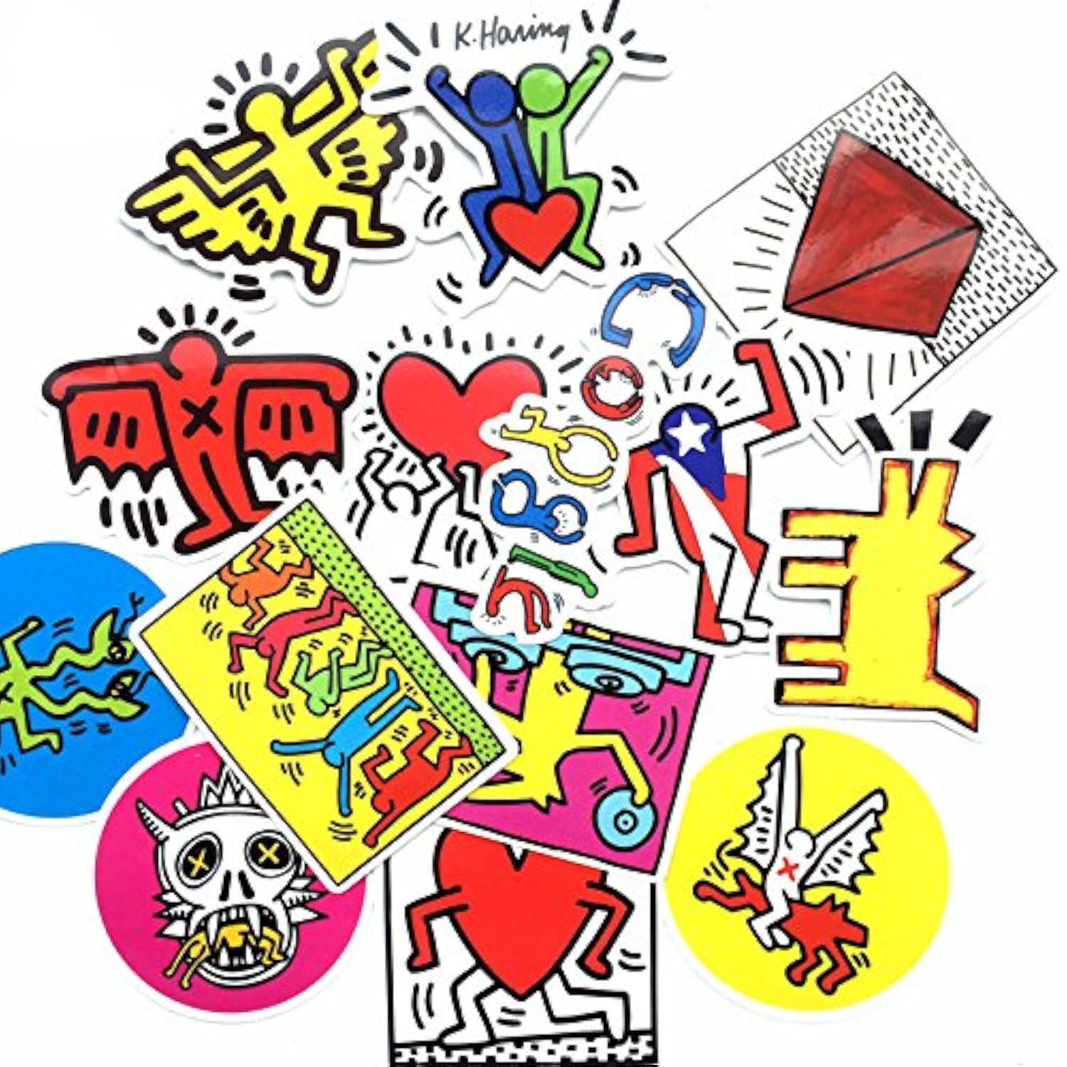 Gadgets Wrap 14Pcs/Lot Keith Haring Stickers for Decal Snowboard Laptop Luggage Car Fridge Car- Sticker Pegatina