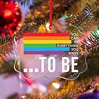 Vista 16 de We are All Equal - Adornos de Navidad bisexuales, orgullo arco iris, gay, LGBTQ, decoración de árbol de Navidad, recuerdo, novedad gay, adornos