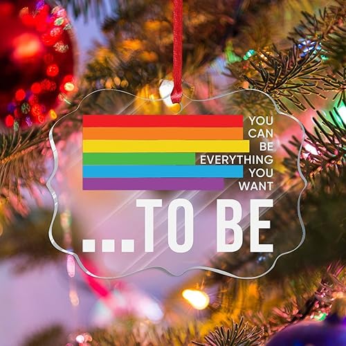 Miniatura 16 de We are All Equal - Adornos de Navidad bisexuales, orgullo arco iris, gay, LGBTQ, decoración de árbol de Navidad, recuerdo, novedad gay, adornos