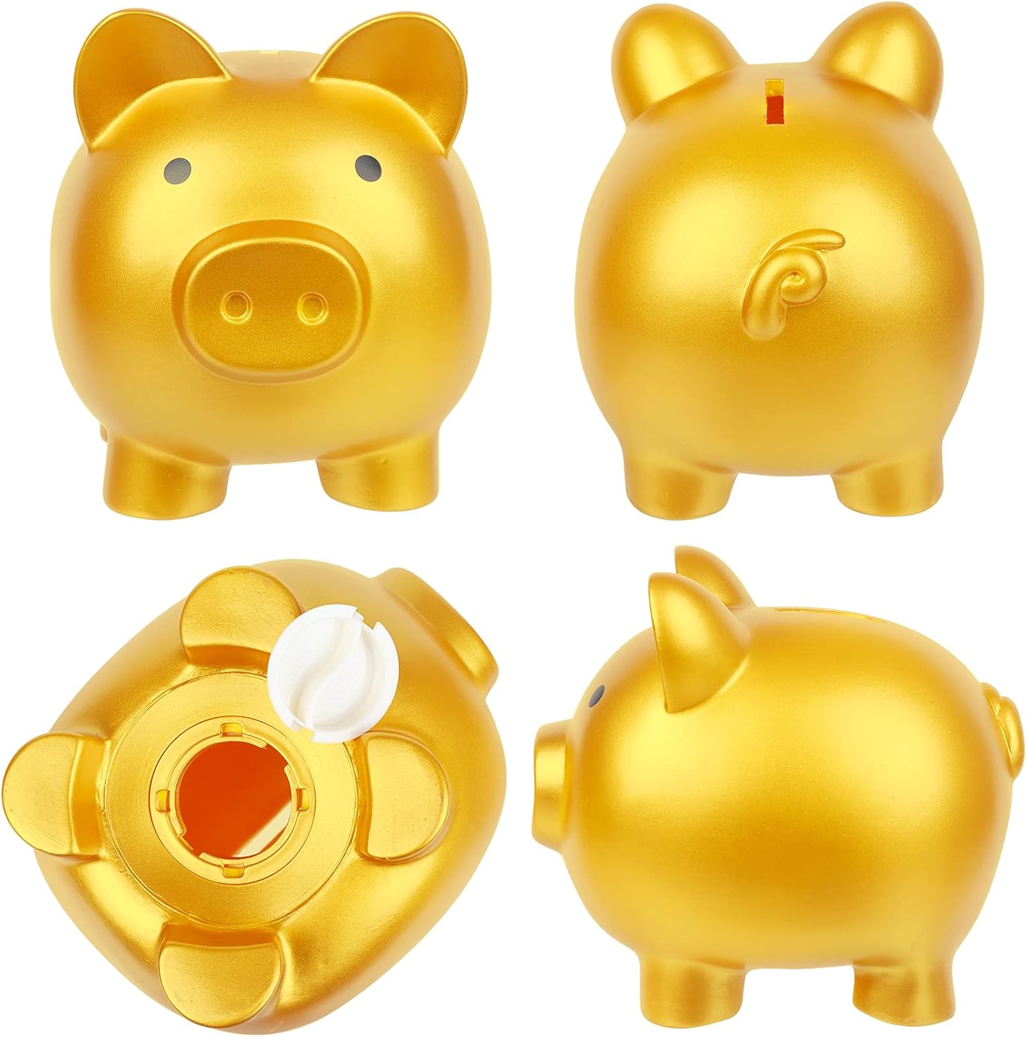 CCCYMM 2 Pcs Cute Piggy Bank Plastic Pig Money Bank Adults Piggy Bank