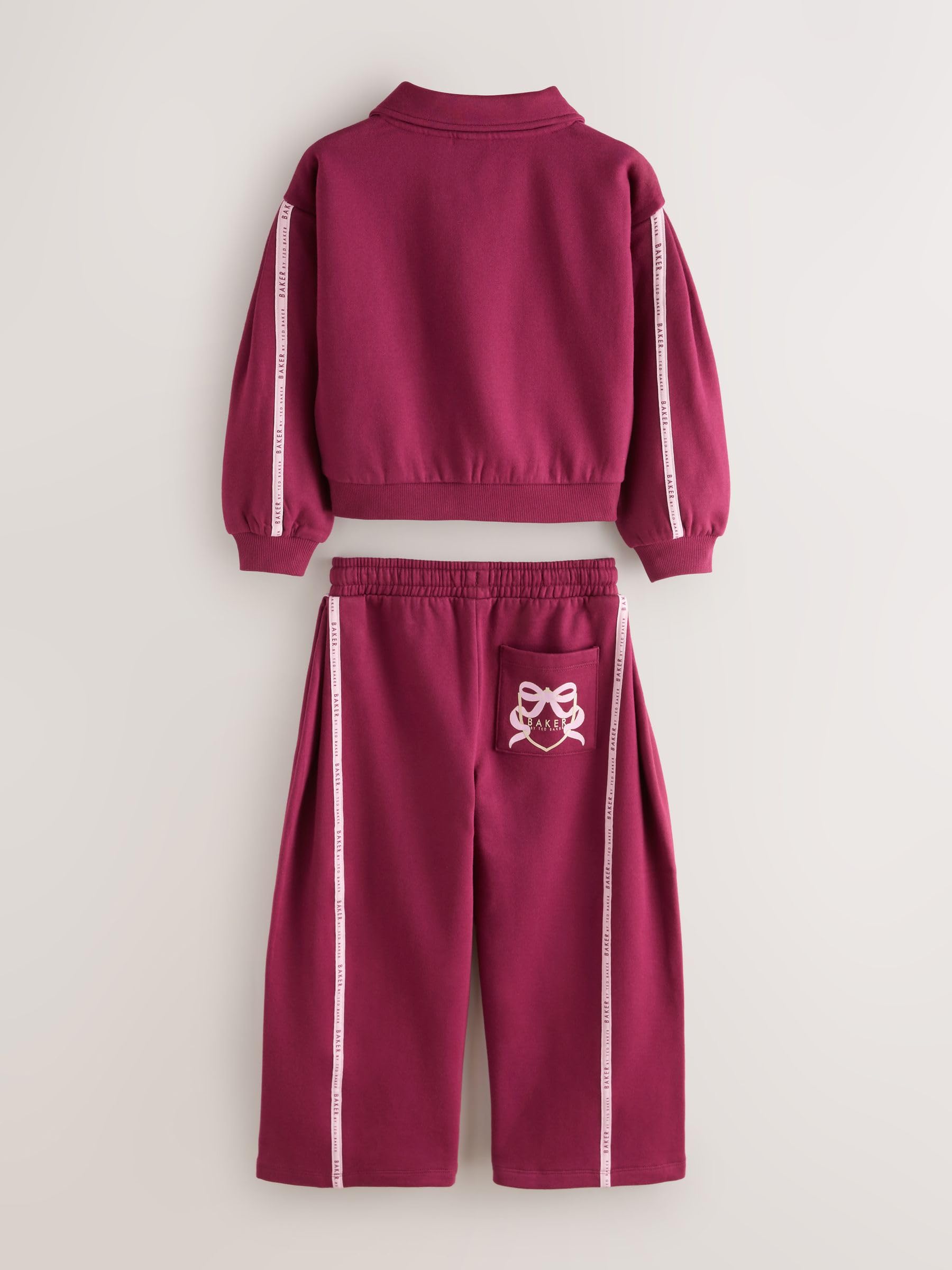 Niñas Conjunto de 2 piezas de pantalones de chándal y sudadera estilo rugby universitario