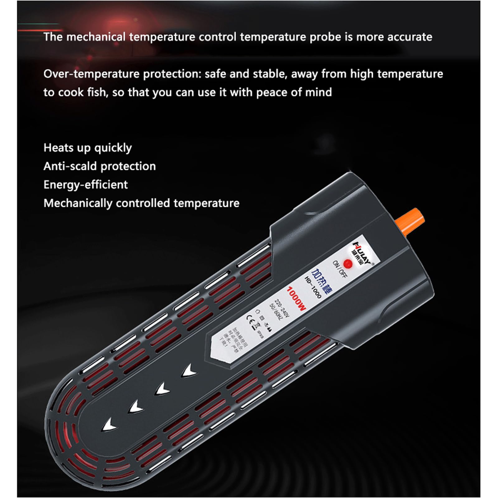 Varilla de Calentamiento para Tanque de Peces, Temperatura Constante automática, Varilla de Temperatura de Calentamiento del Filtro Inferior de Alta Potencia y Ahorro de energía, 800W (600W)