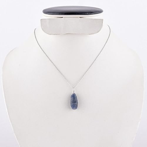 Miniatura 59 de AA Natural Raw Aquamarine Rough Stone Handmade Dainty Pendant Necklace For Women, Healing Chakra Crystals, Birthstone Jewelry, Rhodium Plated 925