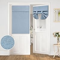 Vista 13 de HOMEIDEAS Cortinas opacas de lino con luz lateral para puerta delantera, cortinas de ventana de puerta lateral, ventana pequeña, decoración moderna