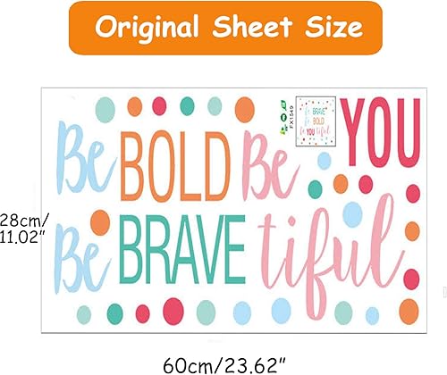 Miniatura 9 de SUPANT Decoración de pared inspiradora con citas para habitación de niña, inteligente, fuerte, sin miedo, decoración de estrellas para sala de