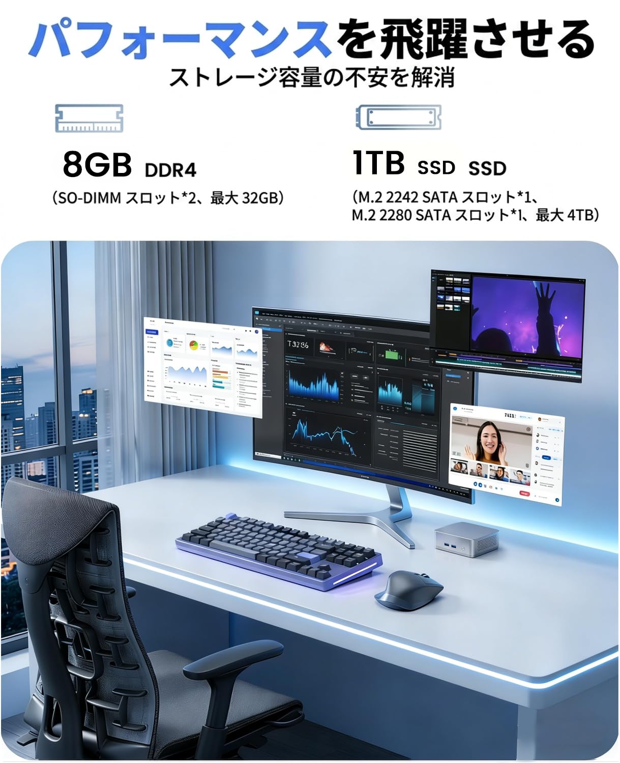 Amazon.co.jp: Kayoote ミニPC AMD Ryzen 5 5625U (最大4.3GHz) 6コア