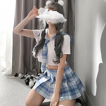 YOMORIO Women Outfit Anime Lingerie Japanese Korean School Uniform Sailor Plaid Costumes