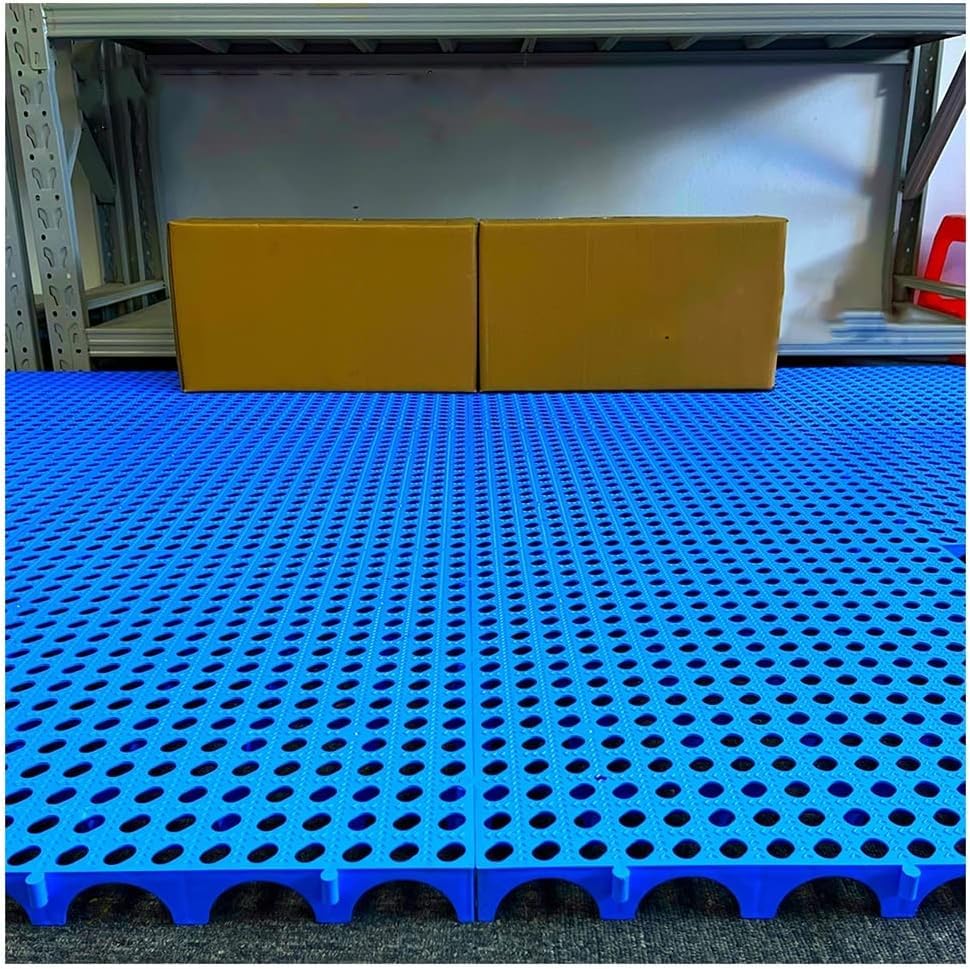 Paleta de plástico Paleta de almacenamiento Paleta de piso encajable liviana Rejilla transpirable Garaje Supermercado Almacén Estantería de artículos Bandeja resistente a la humedad(100X100X3cm)
