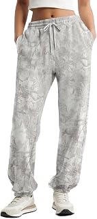 MSBESYOR Women's Camo Fleece Joggers, High-Waisted Y2K Sweatpants with Pockets