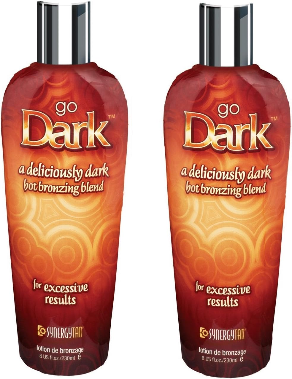 2 X SYNERGY TAN GO DARK HOT TANNING LOTION SUNBED CREAM