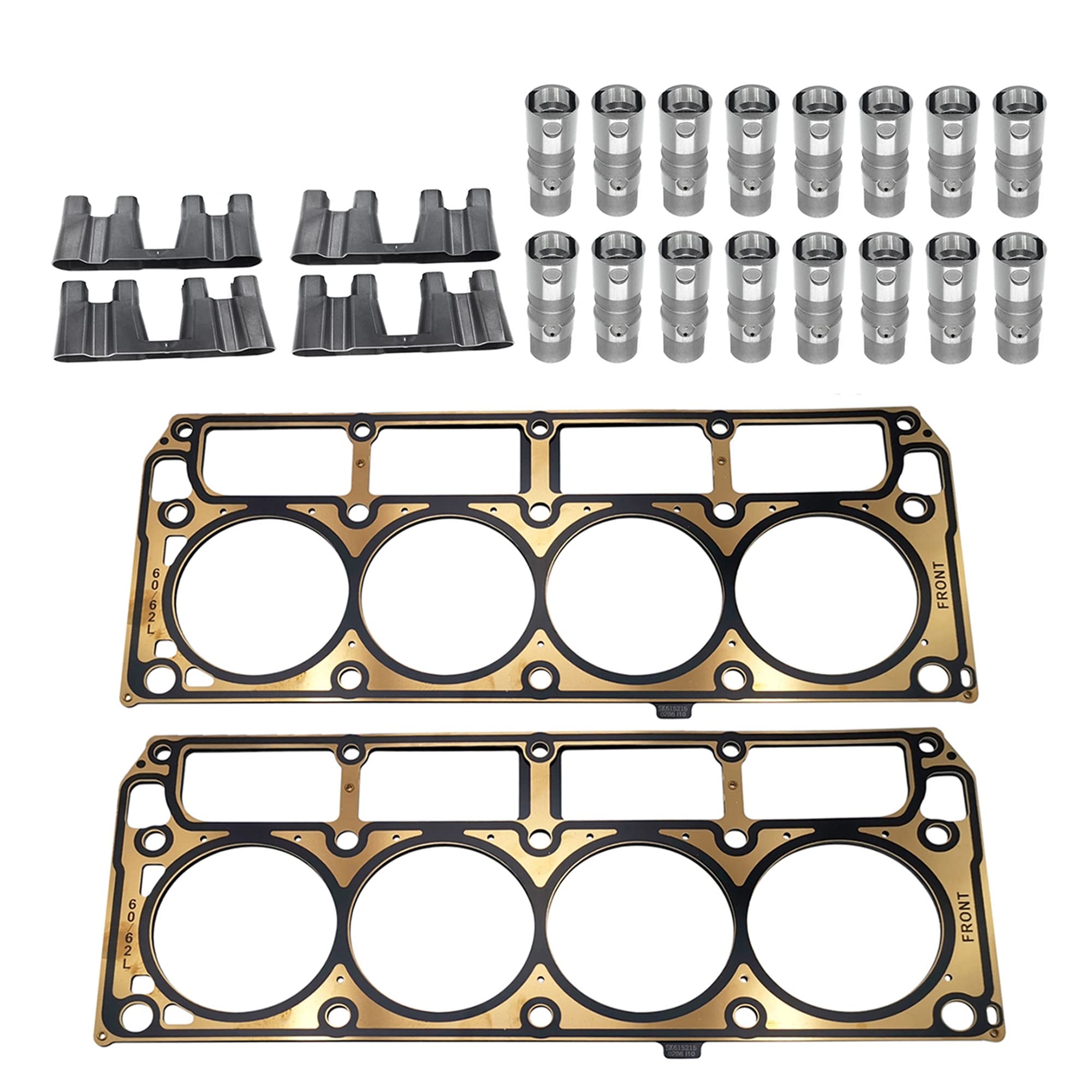 Partsflow MLS Engine Cylinder Head Gaskets &amp; Lifters and Trays kit For LS1, LS2, LS3, LQ4, LQ9, L33 5.3L 5.7L 6.0L 6.2L OE#12622033 Included: 2 LS9 Head Gaskets; 16 LS7 Lifters; 4 Lifter Guide Trays