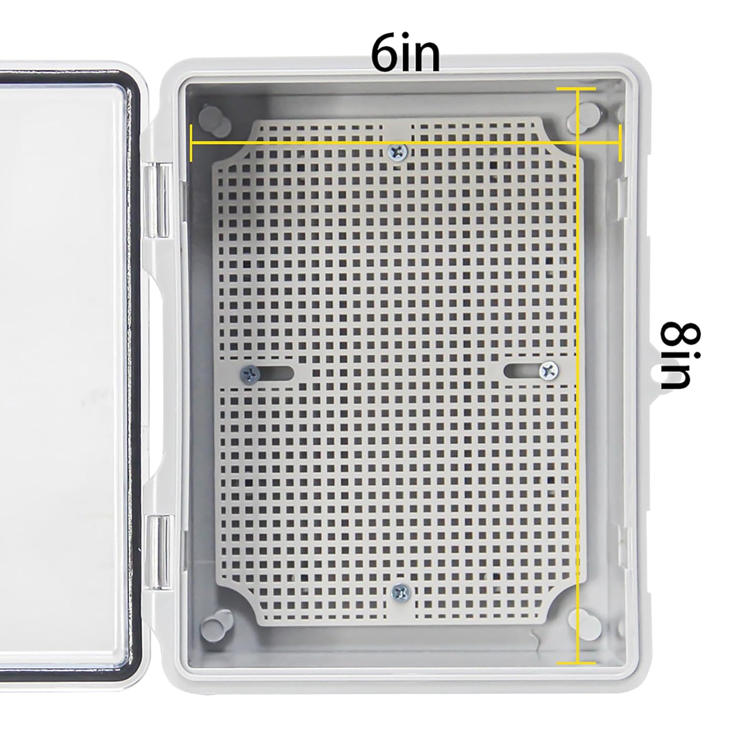 Waterproof Electrical Junction Box Outdoor ABS Plastic Electrical Box with Latch with Mounting Plate Clear 8.6"x6.6"x4.3"