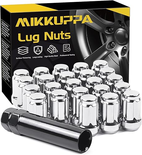 Miniatura 1 de MIKKUPPA 23 tuercas de llanta 12-20  Repuesto para Jeep Wrangler 1987-2018, Jeep Liberty 2002-2012, Jeep Grand Cherokee 1993-2010  Tuercas cromadas