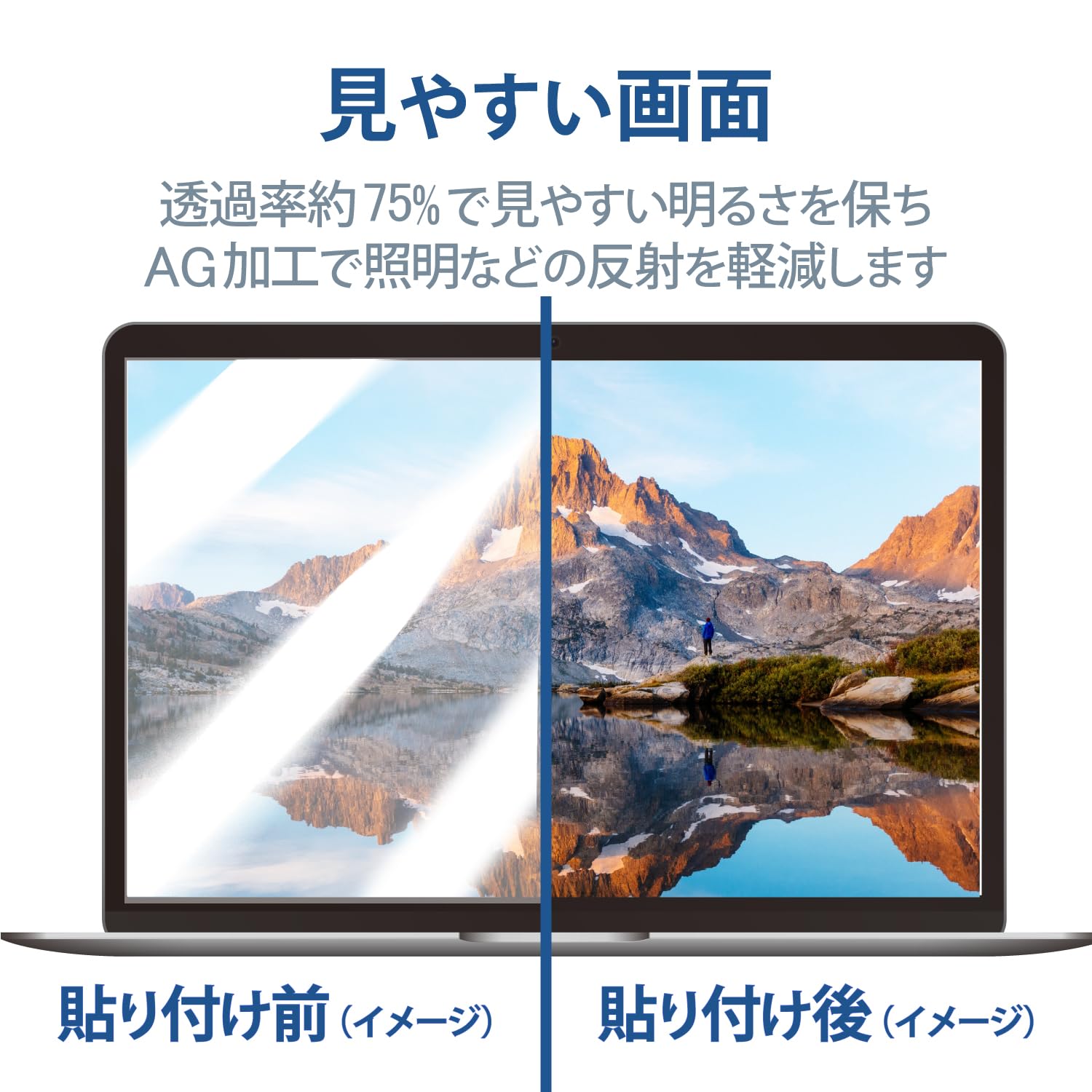 Amazon.co.jp: Elecom EF-PFK14W2E Anti-Peeking Anti-Bacterial, 14