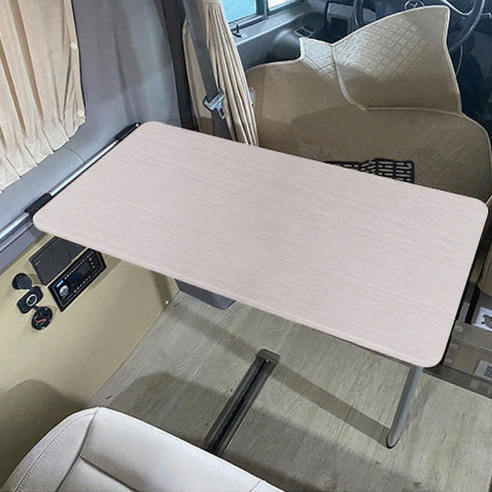 Plateau Table Rectangulaire Amovible pour Camping-Car, Plateau de Table, 80×40cm, pour Petits Espaces, Camping-Car, Caravane(Beige)