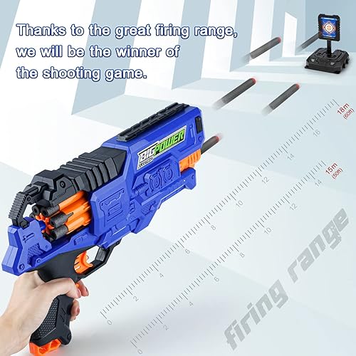 Miniatura 7 de BIGPOWER - Pistola de dardos eléctrica totalmente realista para niños de 8 a 12 años de 8 a 12 años de fuego rápido, 50 balas blandas alimentadas