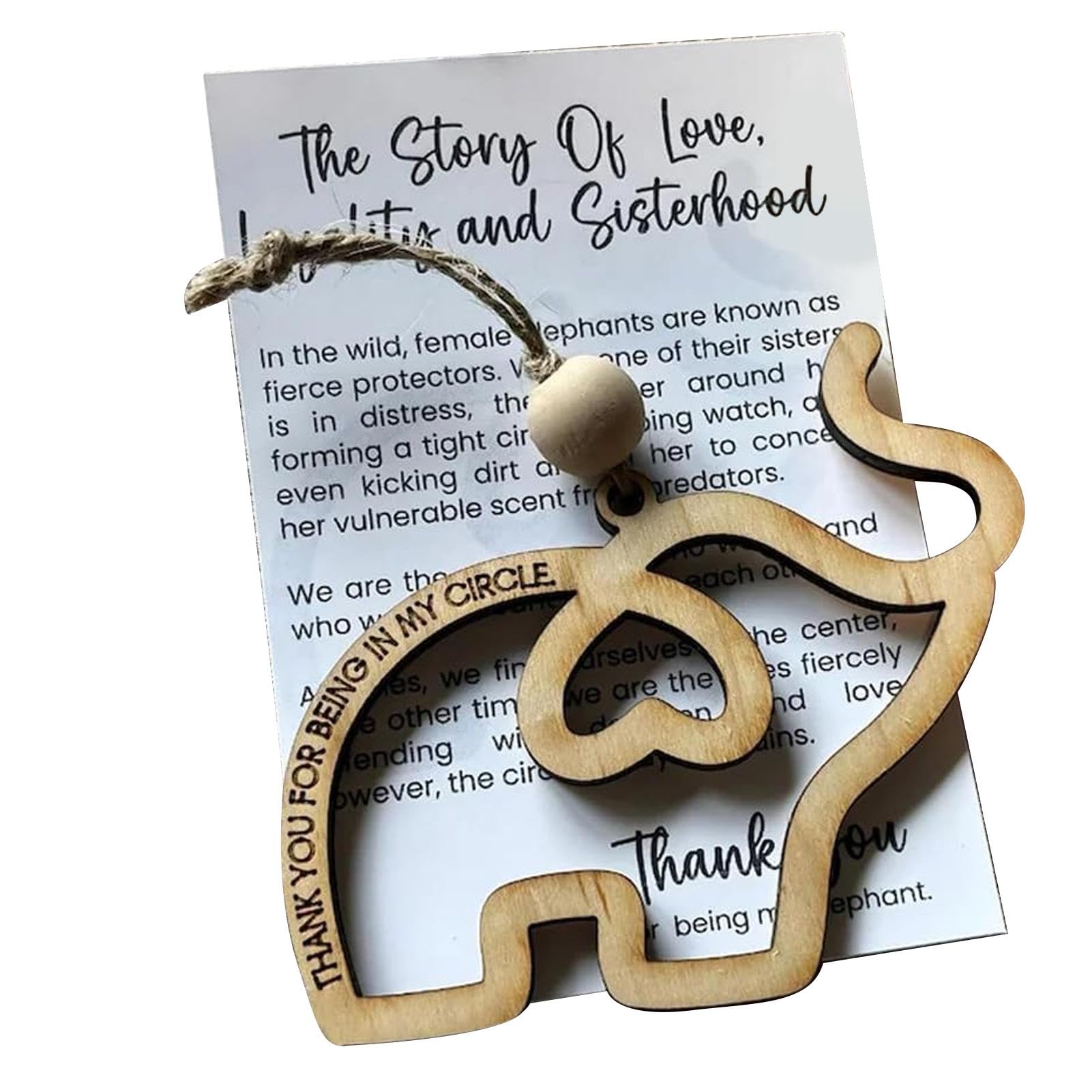 itrimaka Friendship Giftt Sisterhood Elephant | Sisterhood Friendship Elephant Ornament,Symbol Friendship Wooden Elephant Ornament With Story Card,Sister Friendship Elephant Present For Women