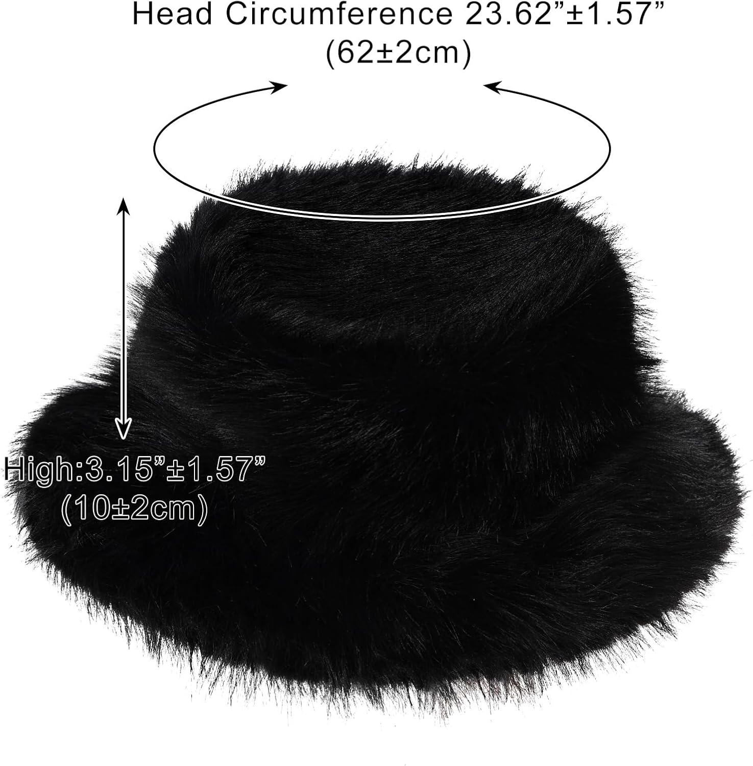 BFONS Women's Faux Fur Wide Brim Bucket Hats Winter Soft Warm Fuzzy Hat Plush Fashion Fluffy Fisherman Cute Cap 2026 - Image 4
