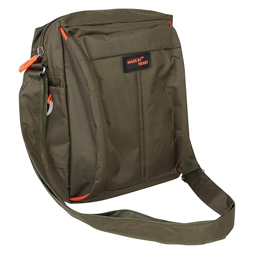 MADE BY HEART Nylon Cross Body Messenger Sling Bag Travel Office Business Messenger one Side Shoulder Bag for Men Women