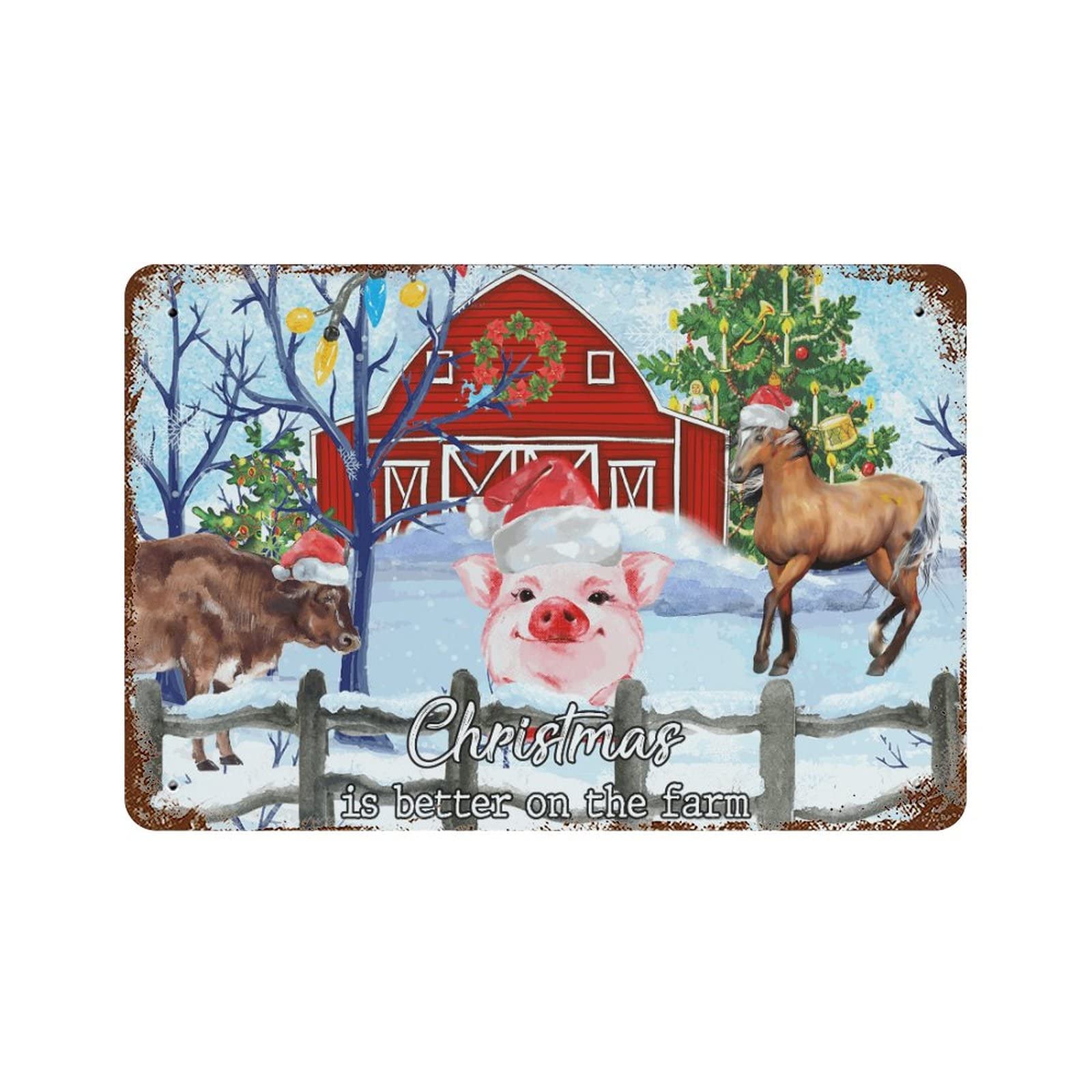 Panneau animaux mignons décoration d'intérieur vintage cadeau de cuisine rétro 30x45cm