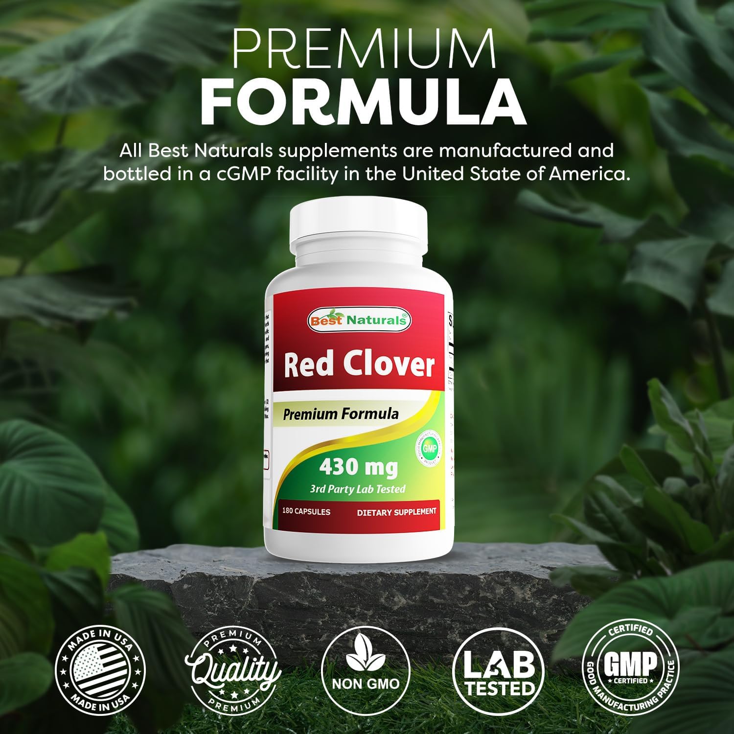 Best Naturals Red Clover 430 mg 180 Capsules - Image 5