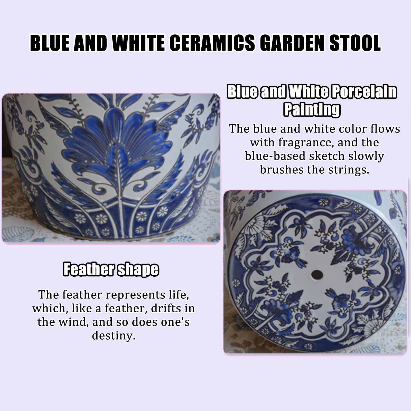 Ceramiczny stołek ogrodowy z pustą konstrukcją do wnętrz i na zewnątrz pomieszczeń mieszkalnych