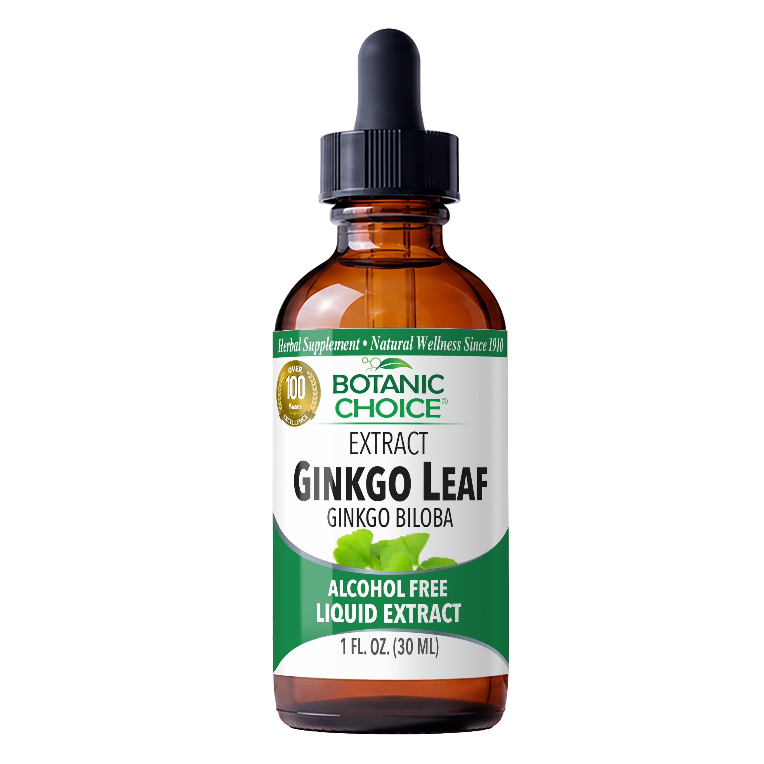 Botanic Choice Ginkgo Biloba Leaf Liquid Extract Alcohol Free 1 fl oz