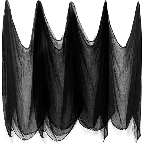 MIAHART Halloween Creepy Cloth Black Creepy Gauze Spooky Halloween Decorations for Haunted Houses Party Doorways Decor 6.5ft x13ft (2mx4m)