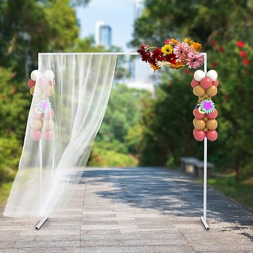 Kit de tubo para telón de fondo de fiesta de boda de 6.6 x 6.6 ft, marco de cortina telescópico, soporte de decoración de fondo de fiesta de acero