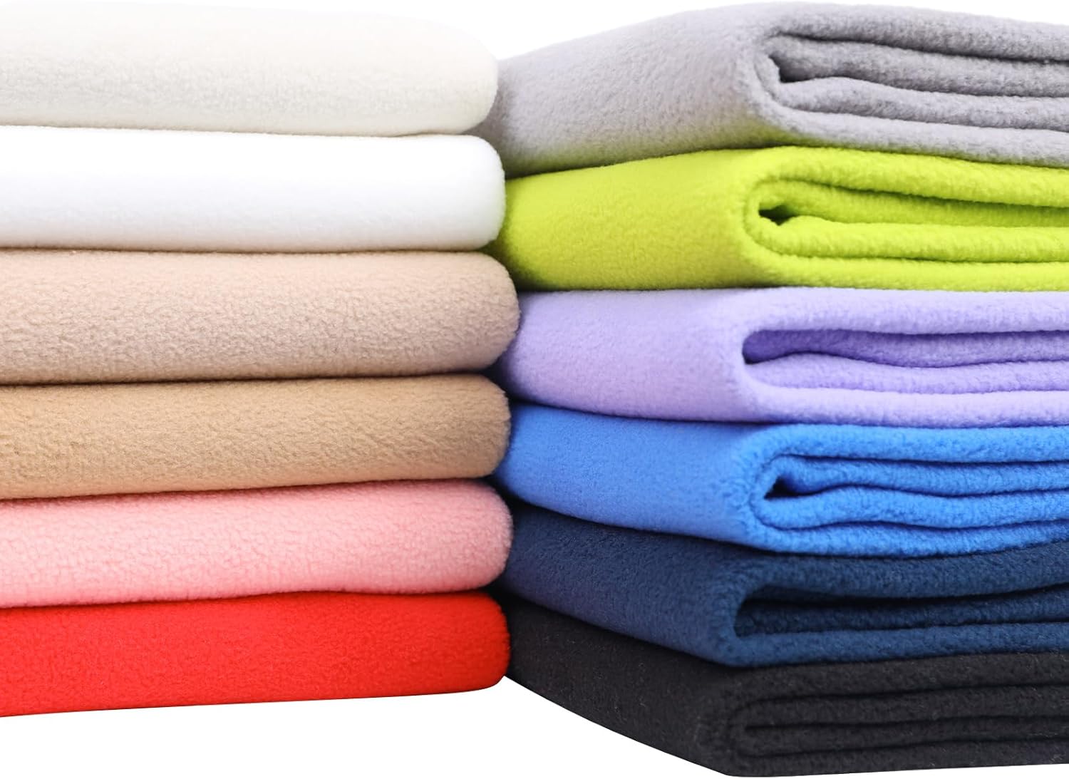 Knitted Polar Fleece Solid Fabric Anti-Pill Plush Polyester for DIY Sewing Crafts Toys (12colors, 20 * 40inch)