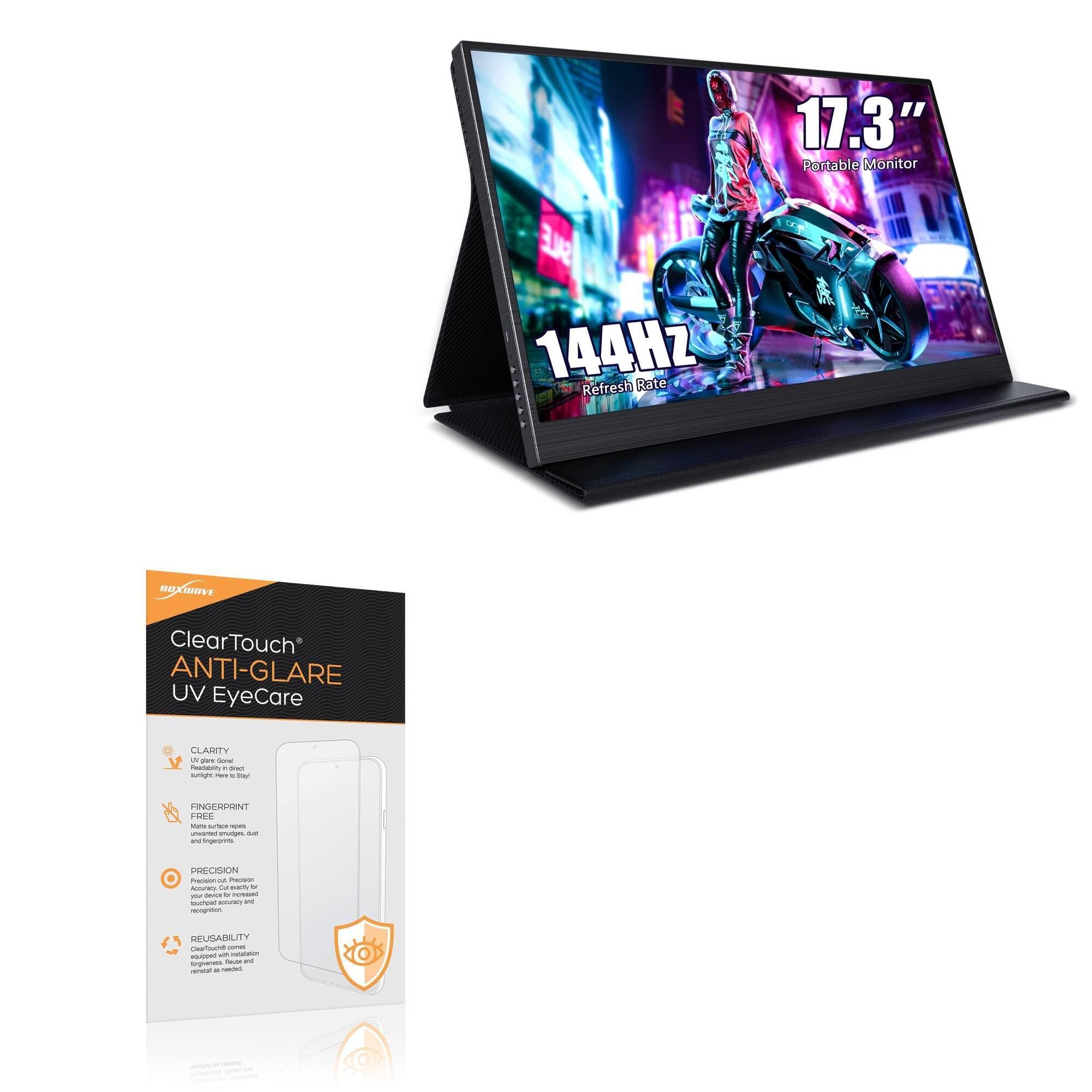 BoxWave Screen Protector Compatible With ZSCMALLS Portable Monitor Gaming Monitor (17.3 in) - ClearTouch Anti-Glare Anti-UV EyeCare (2-Pack), Filters out Harmful Blue Light Reduce Fatigue