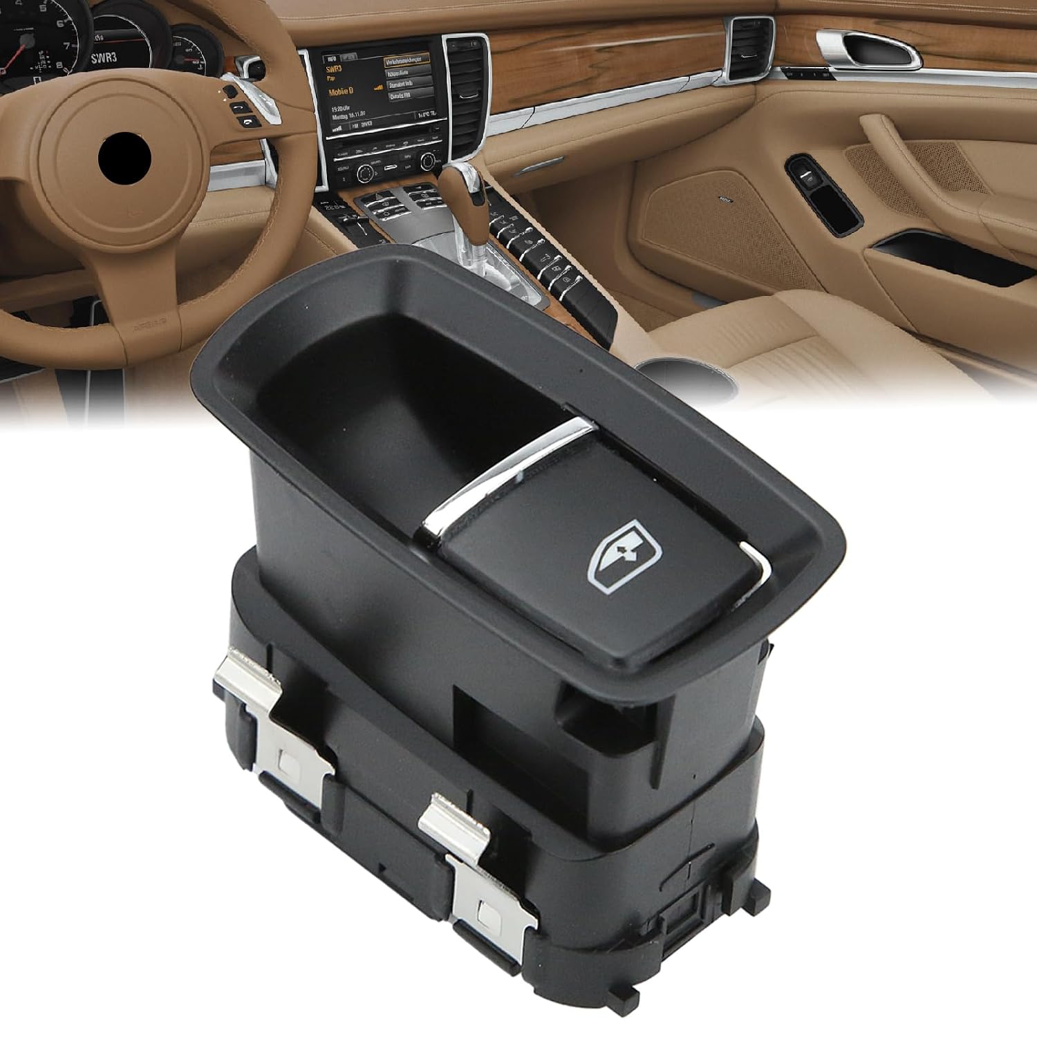 Control Power Window Lift Switch Passenger Side Compatible with Porsche Panamera 911 718 Boxster 918 Spyder Cayenne Cayman Macan (Replaces 7PP959855BDML)
