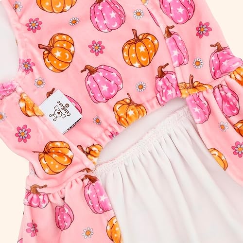 Miniatura 90 de CuteBone - Vestido de terciopelo para perro, cuello alto, falda de cachorro de búfalo rojo, traje de mascota, ropa de gato con lazo para el pelo