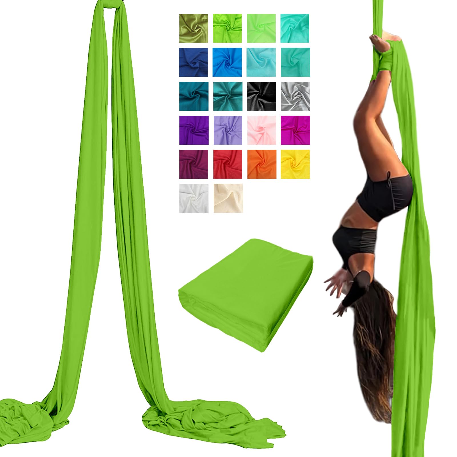 PRIOR FITNESS Aerial Silk Yoga Hängematte Stoff (9,1 m) strapazierfähige Seide Aerial Dance Flying Swing, Home Yoga Einführung