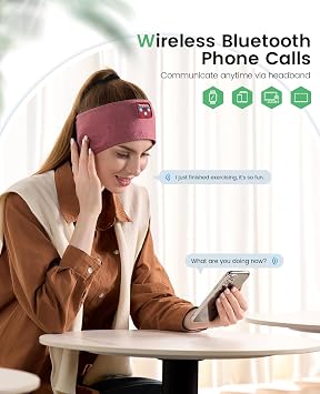 Perytong Sleep Headphones Bluetooth 5.4 Headband, Sports Wireless Earphones Music Sleeping Eye Mask Earbuds with HD Stereo Speaker for Mom Dad Women Men Teen Running Cool Gadgets Unique Gifts