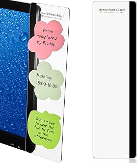 Zonon 2 Pieces Monitor Memo Board for Computer Transparent Acrylic | Monitor Side Panel Office Desk Accessories Desktop Computer Sticky Note Holder for Office Home Work Desk