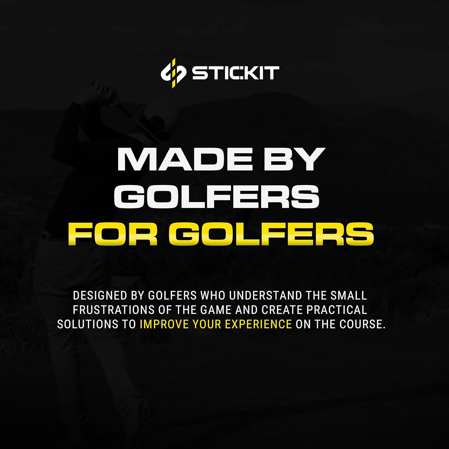 STICKIT Magnetic Rangefinder Strap | Strong Magnet Securely Holds to Golf Carts and Golf Clubs for Easy Access | Slim, Form Fitting, Size Adjustable