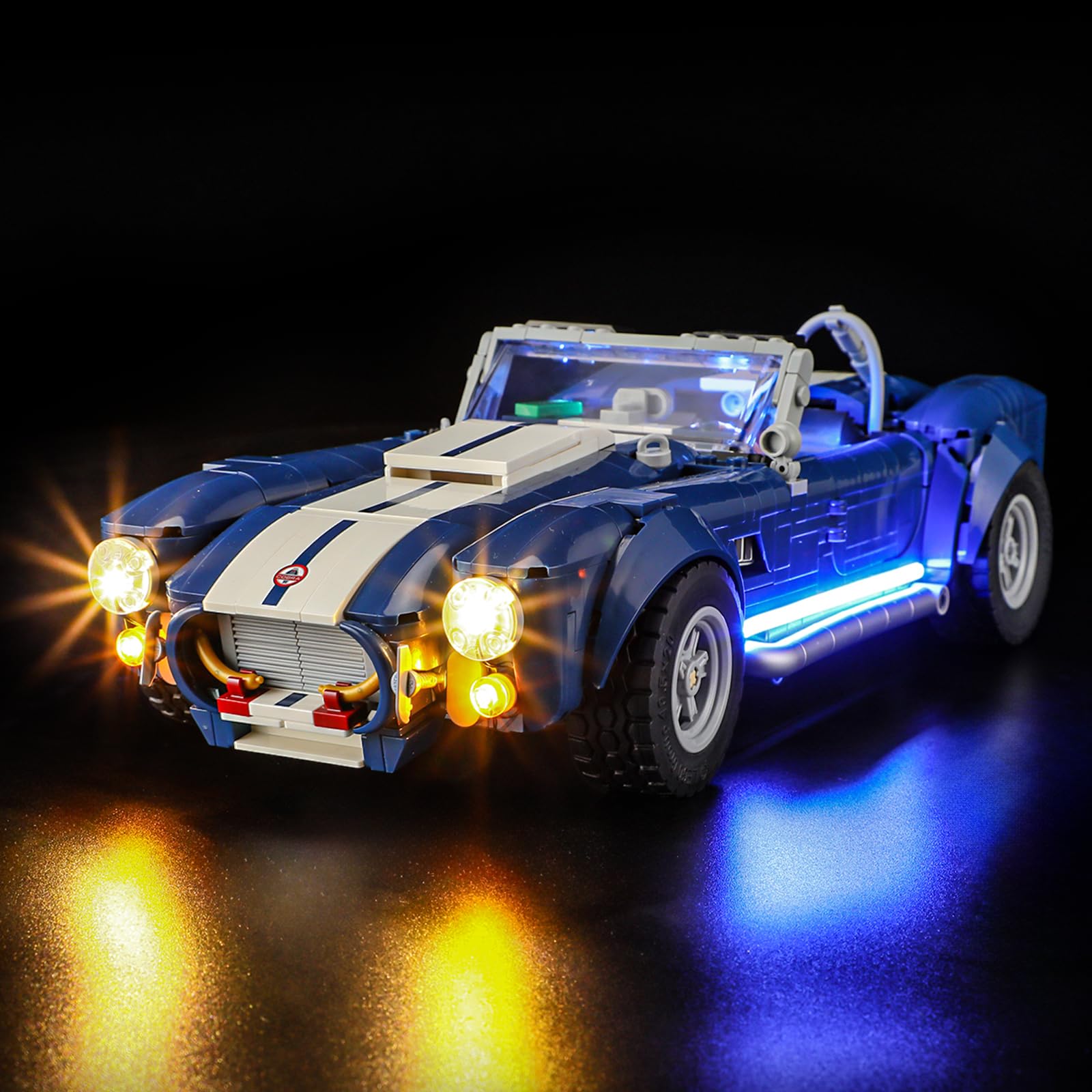 YEABRICKS LED Light for Lego-10357 Icons Shelby Cobra 427 S/C Building Blocks Model (Lego Set NOT Included)