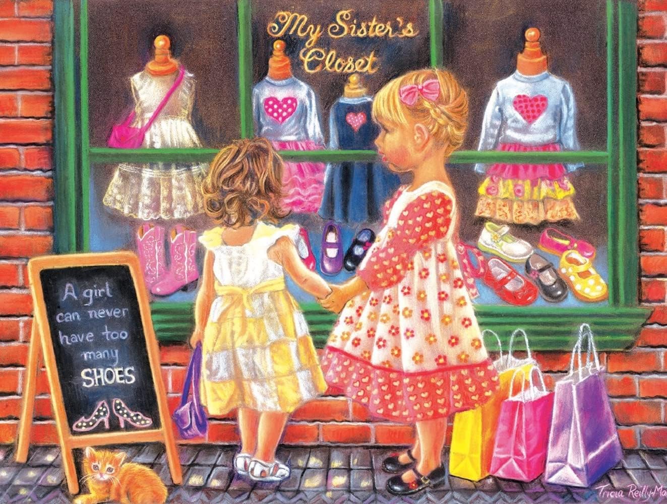 SUNSOUT INC - My Sister's Closet - 500 pc Jigsaw Puzzle by Artist: Tricia Reilly-Matthews - Finished Size 18" x 24" - MPN# 35858