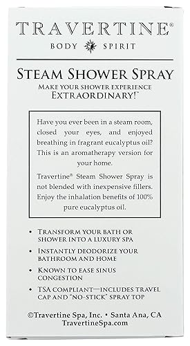 Miniatura 4 de Travertine Spray de ducha de vapor de spa eucalipto y lavanda 2 onzas