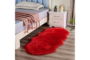 Ultra-Cozy Red Faux Fur Rug: Warmth and Sophistication for Your Home