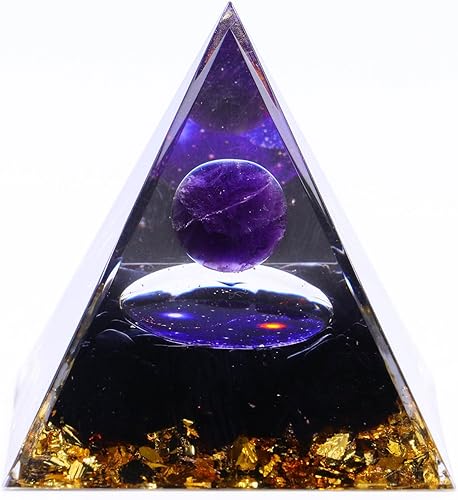 Pirámide de orgón de cristal de piedra lunar, bola rosa + piedra rosa, torre de energía de cristal de Ogan, curación de reiki, 2.0in