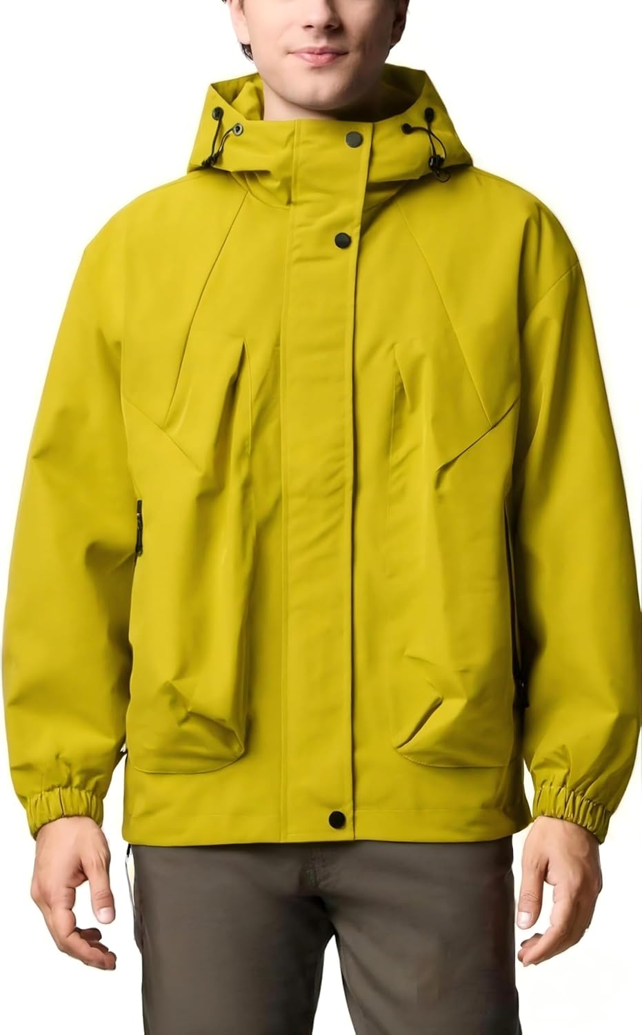 Men's Jacket Waterproof Lightweight with Hood for Golf Hiking Travel.