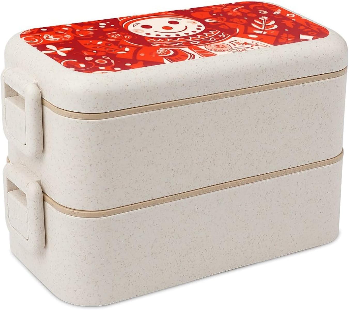 Lunch Box Bento Premium Snowman Window Grilles Printed Bento Box Bento with Spoon And Fork with Compartment Containers Suitable for Men And Women, style