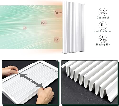 Miniatura 5 de Flehomo Paneles laterales de aire acondicionado de ventana con marco, panel lateral de CA de aislamiento ajustable para unidad de CA de ventana de