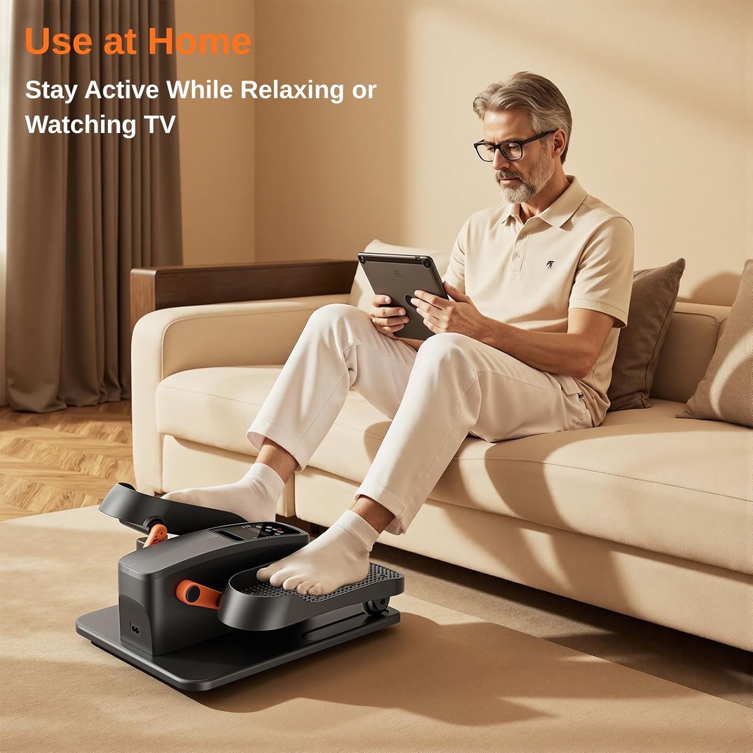 Under Desk Elliptical Machine, Electric Seated Pedal Exerciser with Remote Control & 12 Speeds, Quiet Portable Leg Exercise Machine for Seniors, as Seen on TV for Home and Office Use - Image 5