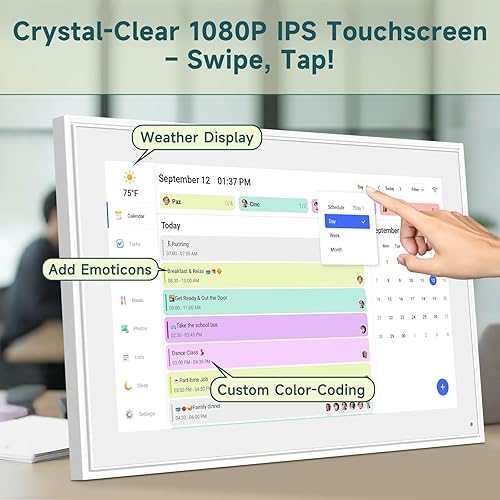 Miniatura 7 de Calendario digital inteligente de 21.5 pulgadas  Tabla electrónica de tareas y planificador con pantalla táctil IPS de 1920 x 1080P, organizador