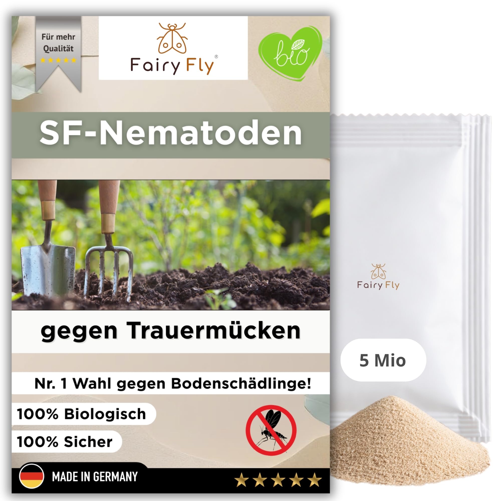 SF Nematoden gegen Trauermücken – 5 Mio für 10m² Blumenerde (50 Pflanzen) – biologische Zucht aus Deutschland