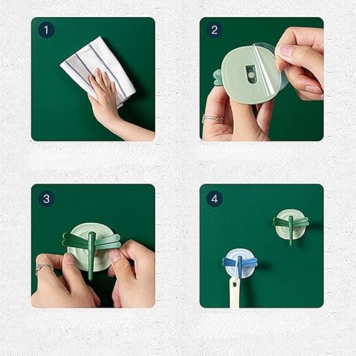 Miniatura 5 de Paquete de 4 ganchos magnéticos, ganchos adhesivos de pared de 22 libras (máx.), ganchos multifuncionales extraíbles de libélula multifunción,