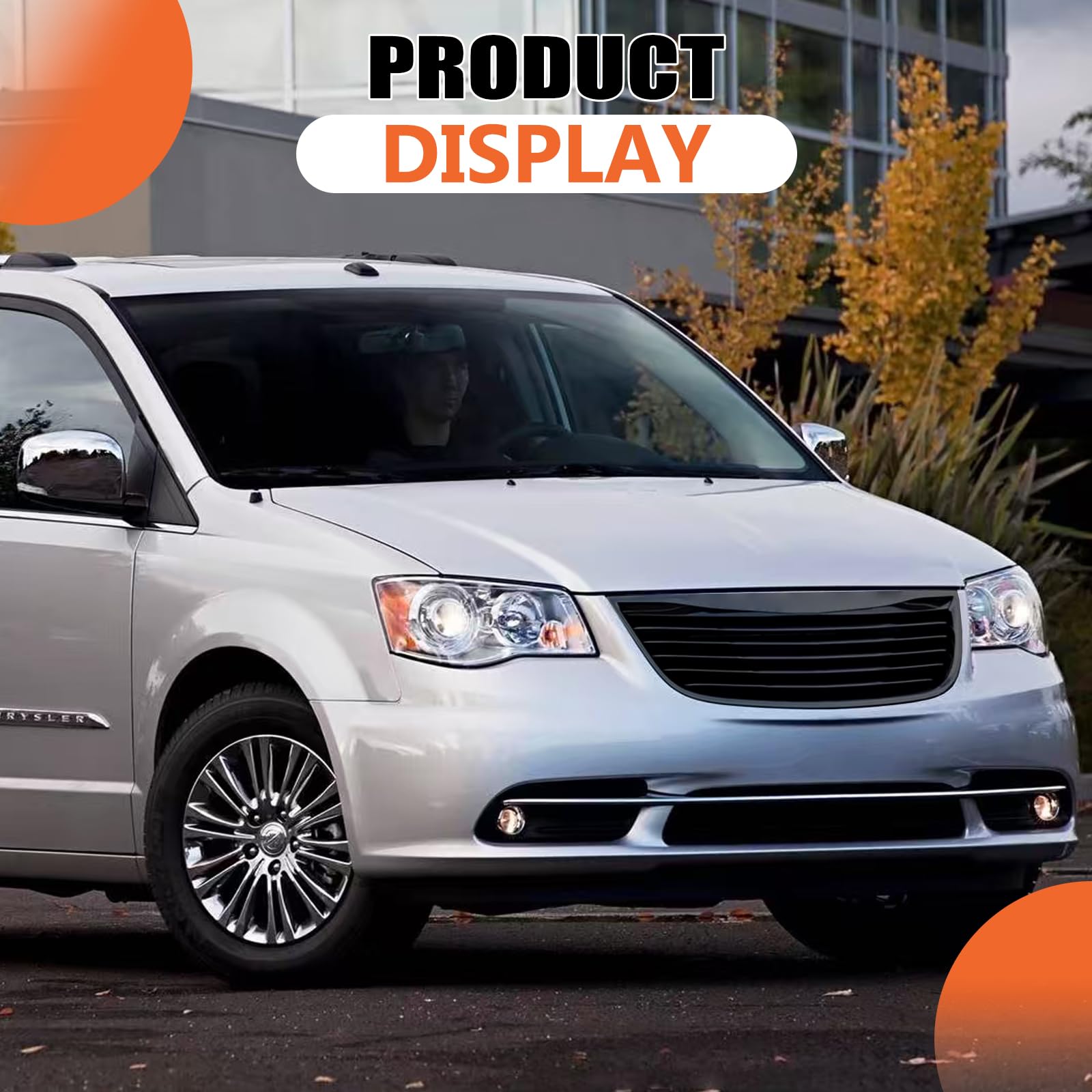 Front Upper Mesh Grille For 2011-2016 Chrysler Town & Country | Silver Direct Fit Replacement